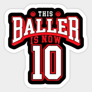 10th Birthday Basketball Lover 10 Years Old Bday Sticker